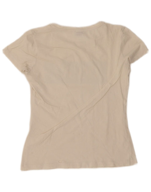 Liu Jo Γυναικείο γραφικό T-Shirt Top UK 10 Small White