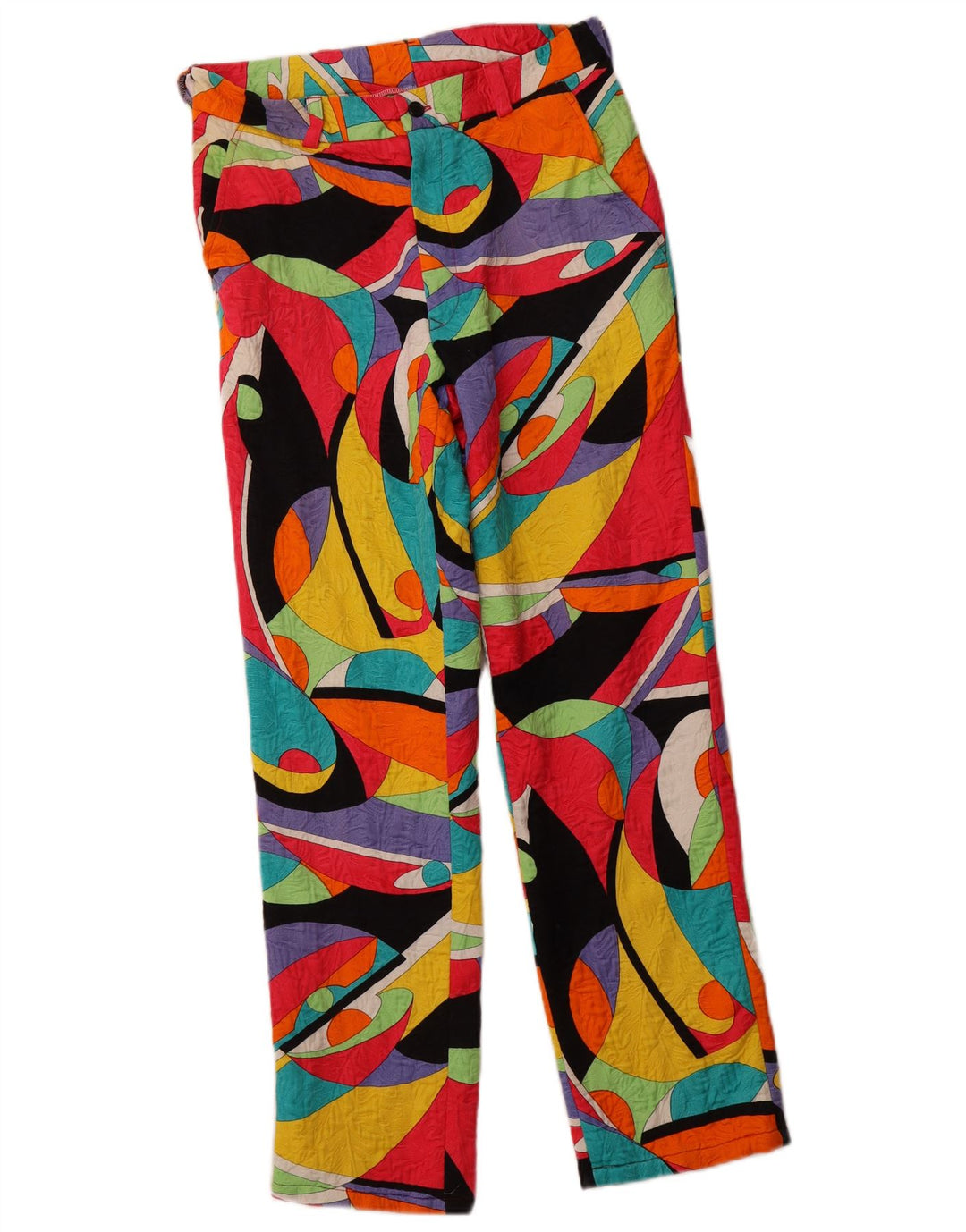 VINTAGE Γυναικείο Ψηλόμεσο Παντελόνι Chino IT 46 Μεγάλο W30 L28 Πολύχρωμο