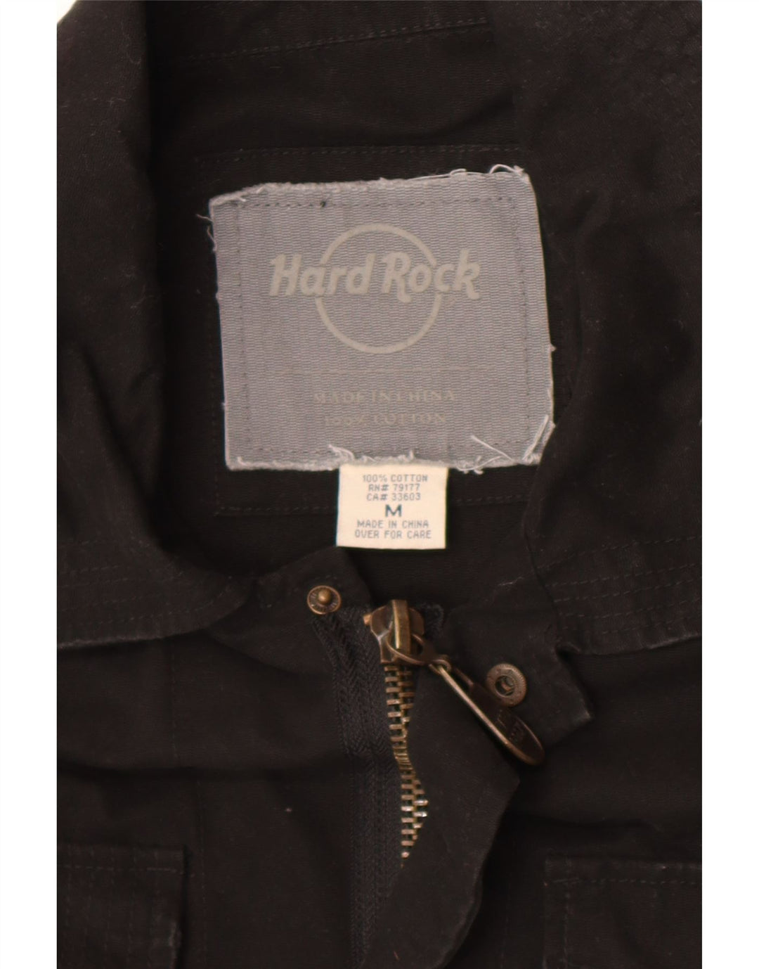 Hard Rock Cafe Ανδρικό γραφικό Military Jacket UK 38 Medium Black Cotton