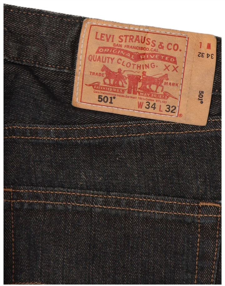 LEVI'S Ανδρικό τζιν 501 ίσιο W34 L30 Navy Blue Cotton
