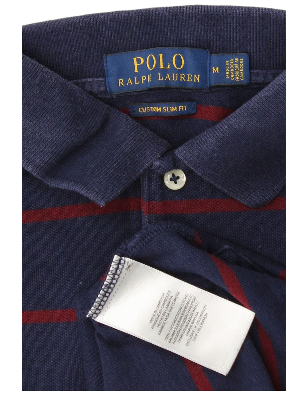 POLO RALPH LAUREN Ανδρικό πουκάμισο Polo με λεπτή εφαρμογή, μεσαίο μπλε ριγέ