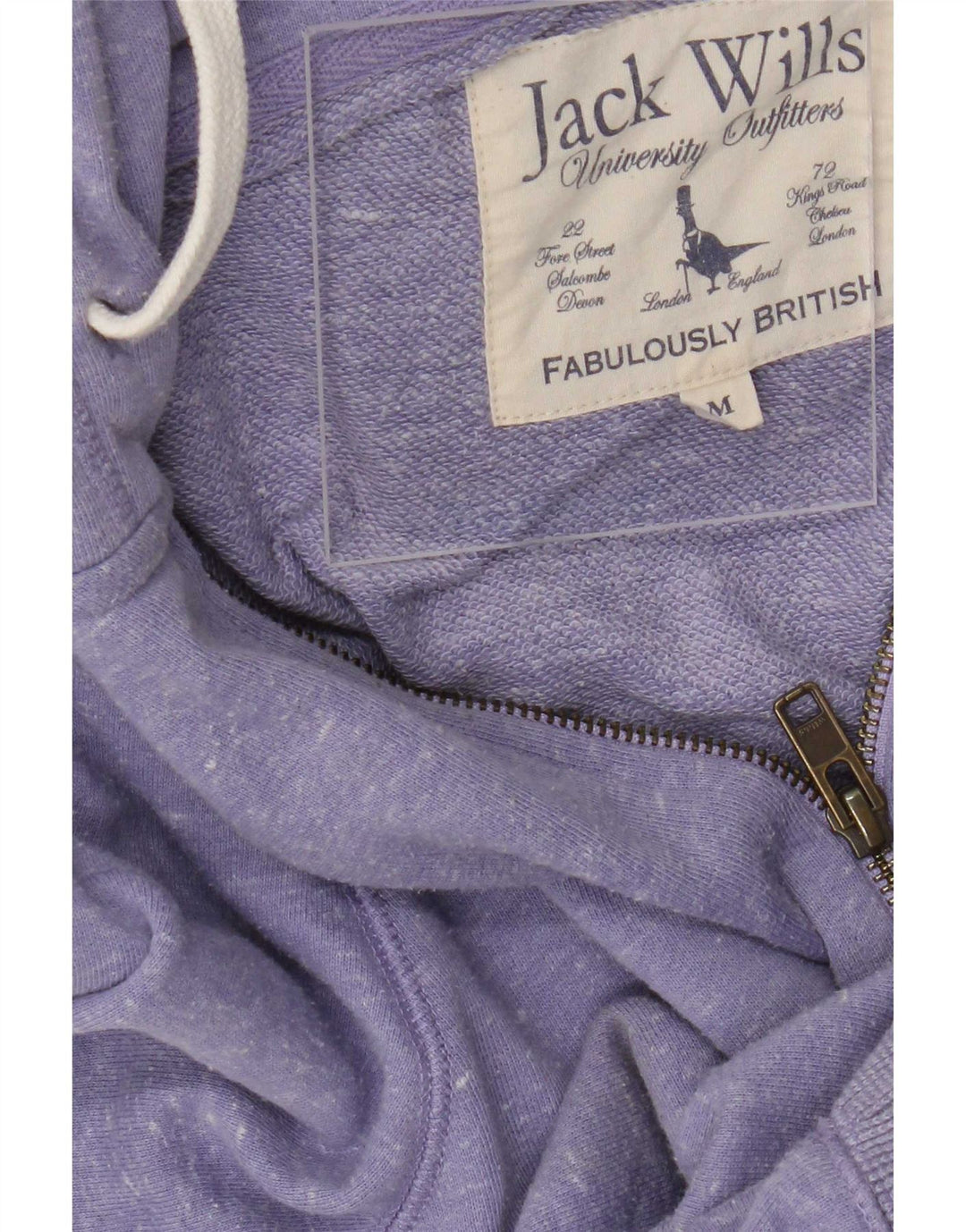 Ανδρικό πουλόβερ με κουκούλα με φερμουάρ Jack Wills, μεσαίο πορφυρό πολυεστέρας