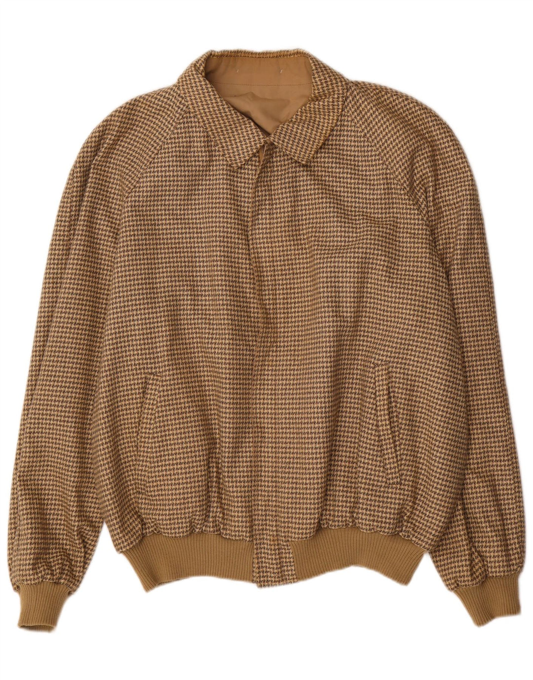 Vintage Ανδρικό Reversible Bomber Jacket IT 58 4XL Brown Houndstooth