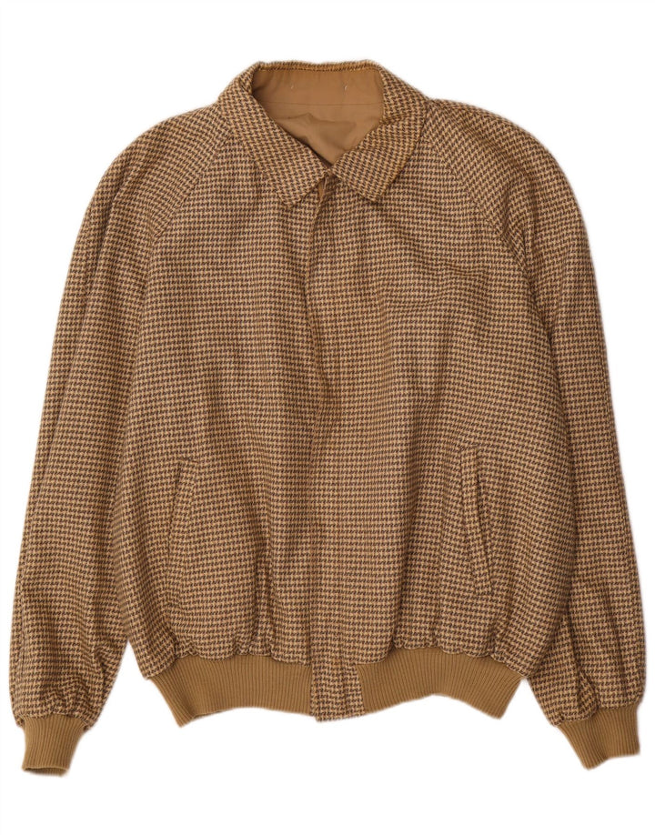 Vintage Ανδρικό Reversible Bomber Jacket IT 58 4XL Brown Houndstooth