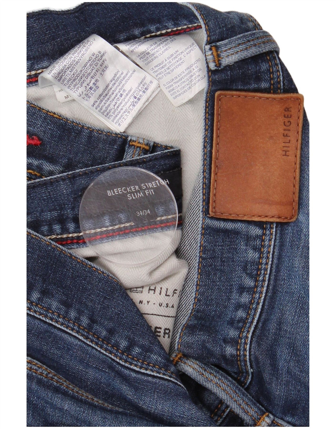 Tommy Hilfiger Mens Bleecker Slim Jeans W34 L34 Blue Cotton