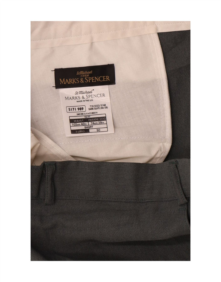 Marks & Spencer Ανδρικό ίσιο παντελόνι Chino W40 L29 Γκρι Πολυεστέρας