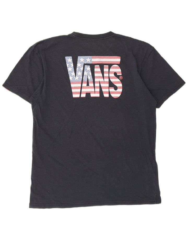 Ανδρικό γραφικό T-Shirt Vans Top Large Navy Blue από βαμβάκι
