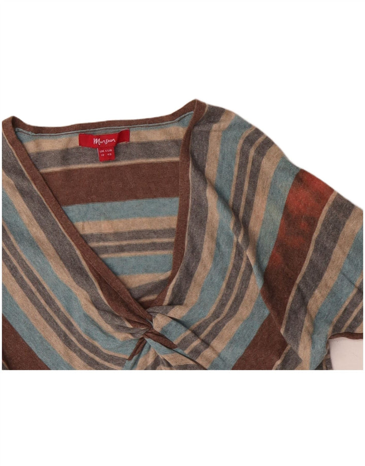 MONSOON Γυναικείο πουλόβερ με λαιμόκοψη με V λαιμόκοψη UK 12 μεσαία πολύχρωμα ριγέ