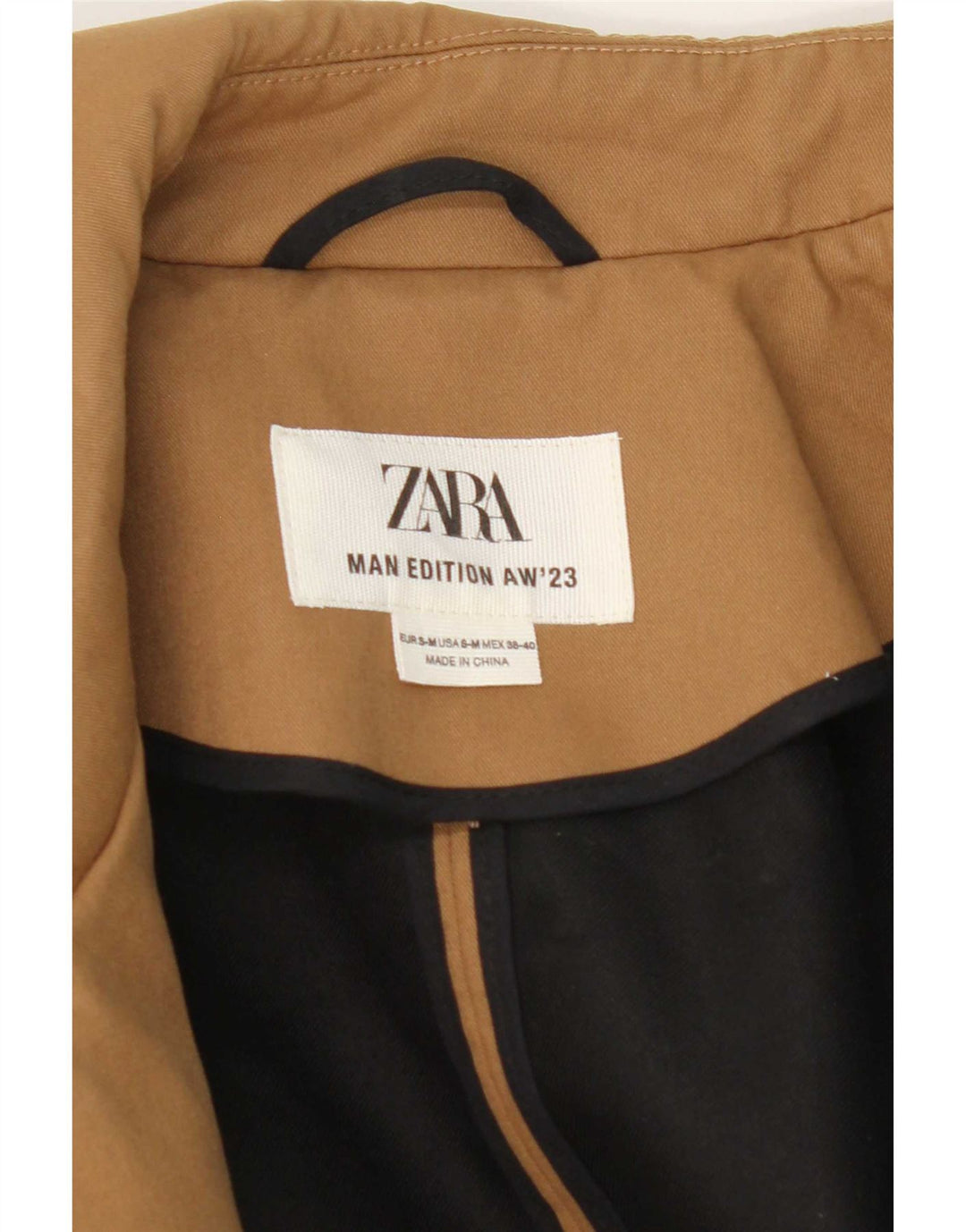 Zara Ανδρικό Πανωφόρι UK 38 Medium Beige Polyester