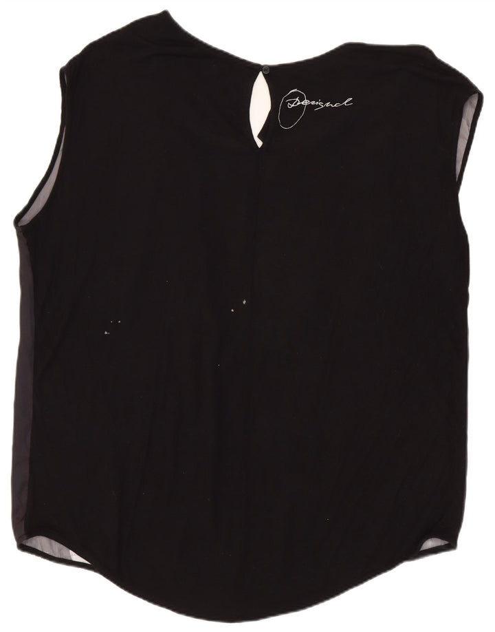 Γυναικεία αμάνικη μπλούζα Desigual Top UK 18 XL Μαύρη φλοράλ