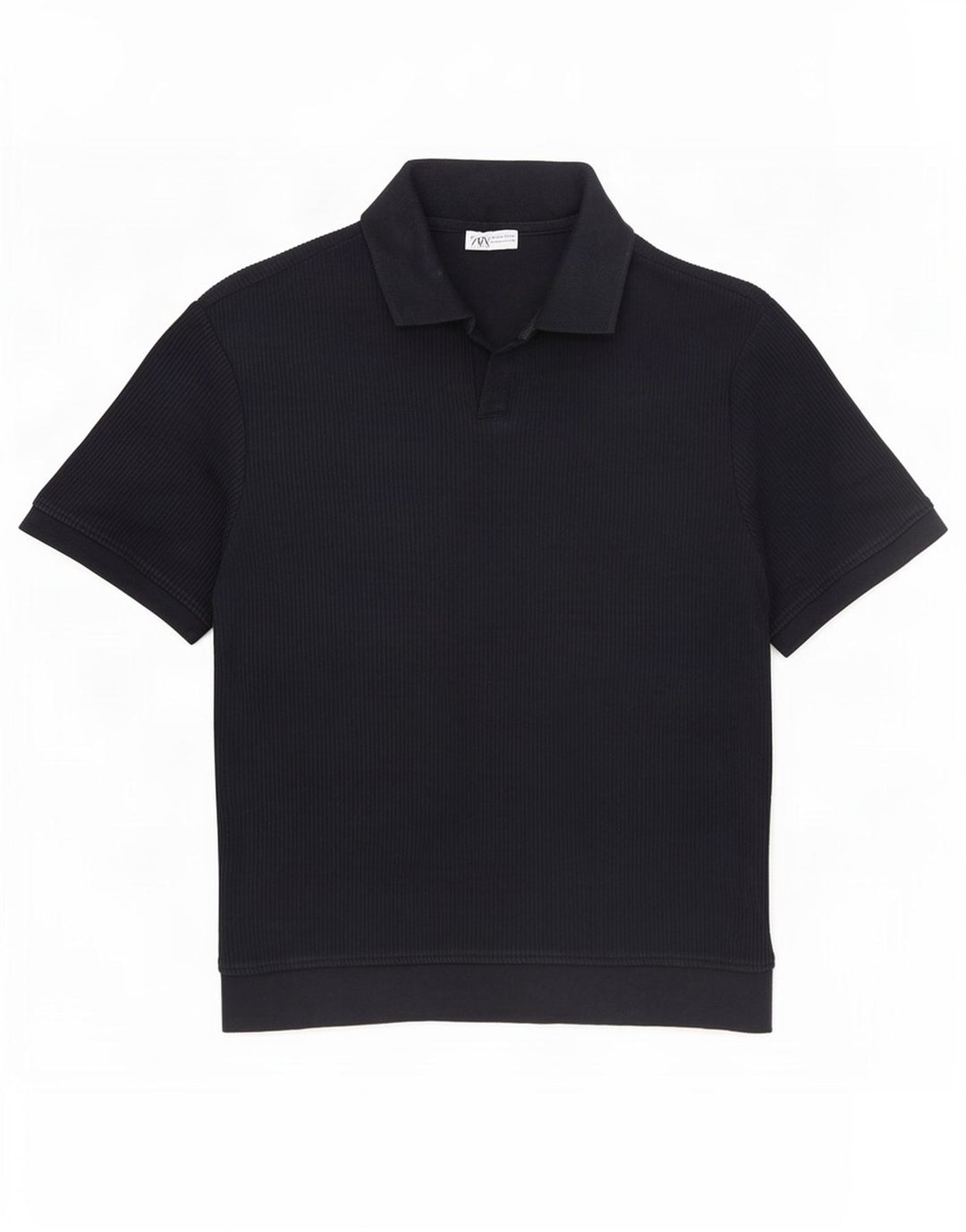 Zara Ανδρικό πουκάμισο polo, μεσαίο μπλε βαμβακερό