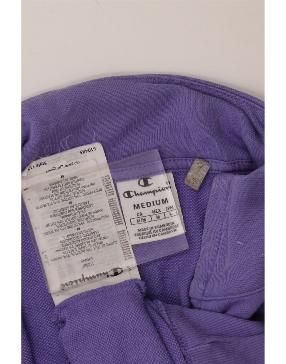 Γυναικεία αθλητική φόρμα CHAMPION Top Jacket UK 14 Medium Purple Cotton