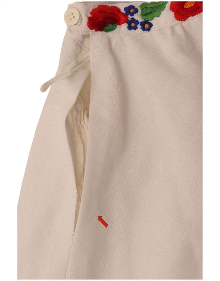 VINTAGE Womens A-Line Skirt W22 2XS  White Floral