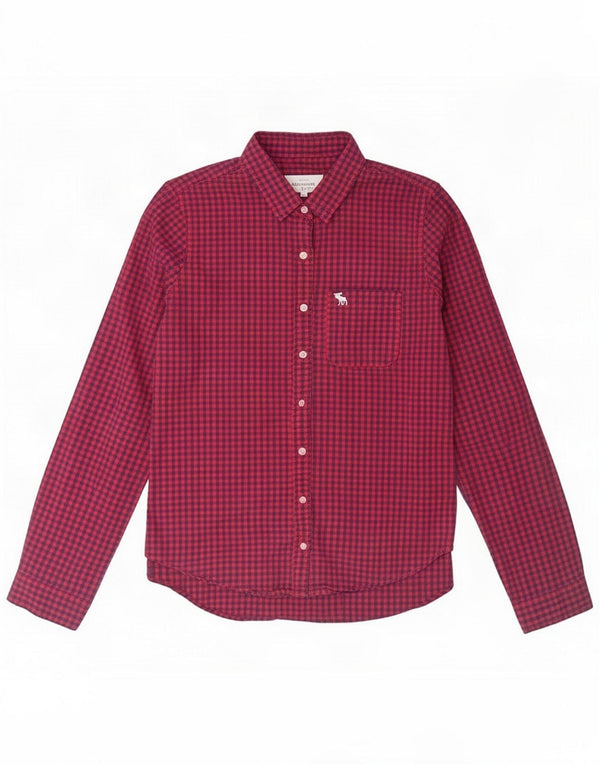 Abercrombie & Fitch Γυναικείο Πουκάμισο UK 14 Medium Red Gingham Cotton