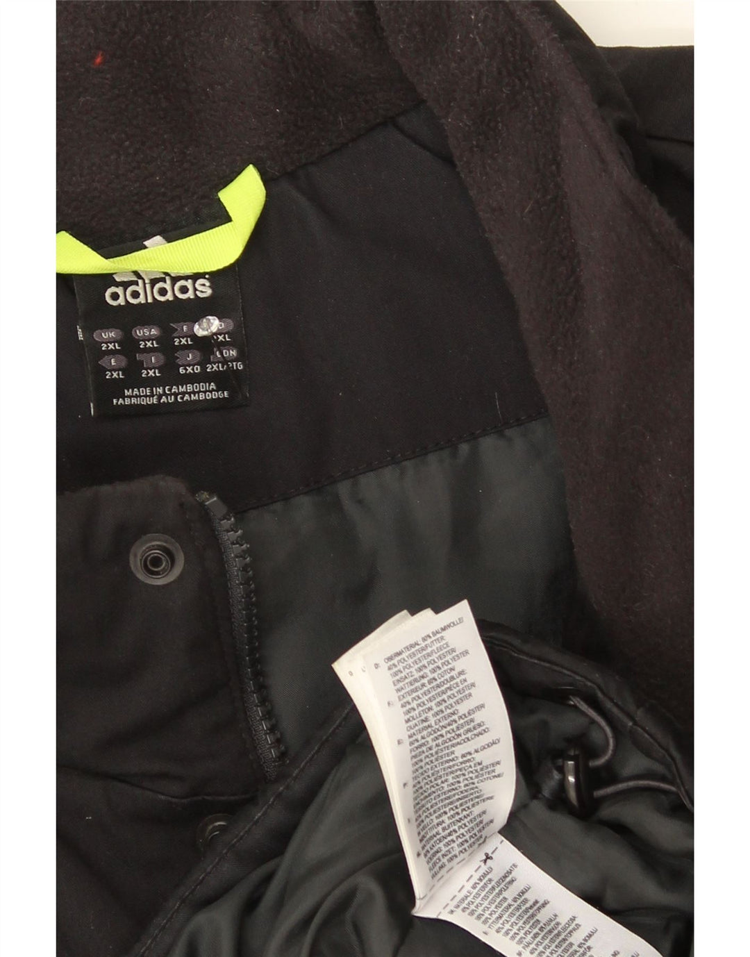 Ανδρικό τζάκετ Adidas Windbreaker UK 44 2XL Μαύρο βαμβακερό