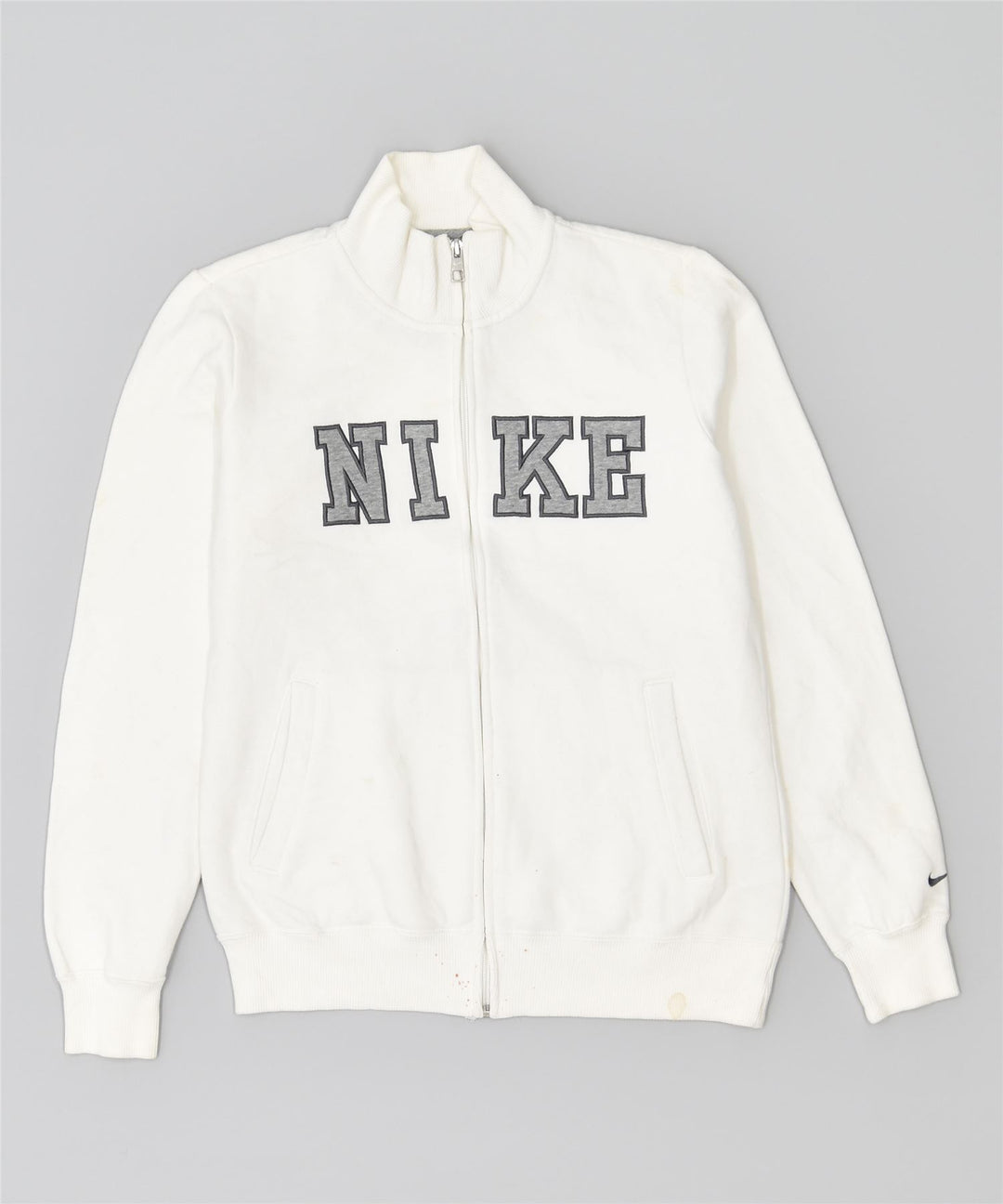 Γυναικεία αθλητική φόρμα NIKE Top Jacket UK 12 μεσαίο λευκό βαμβακερό