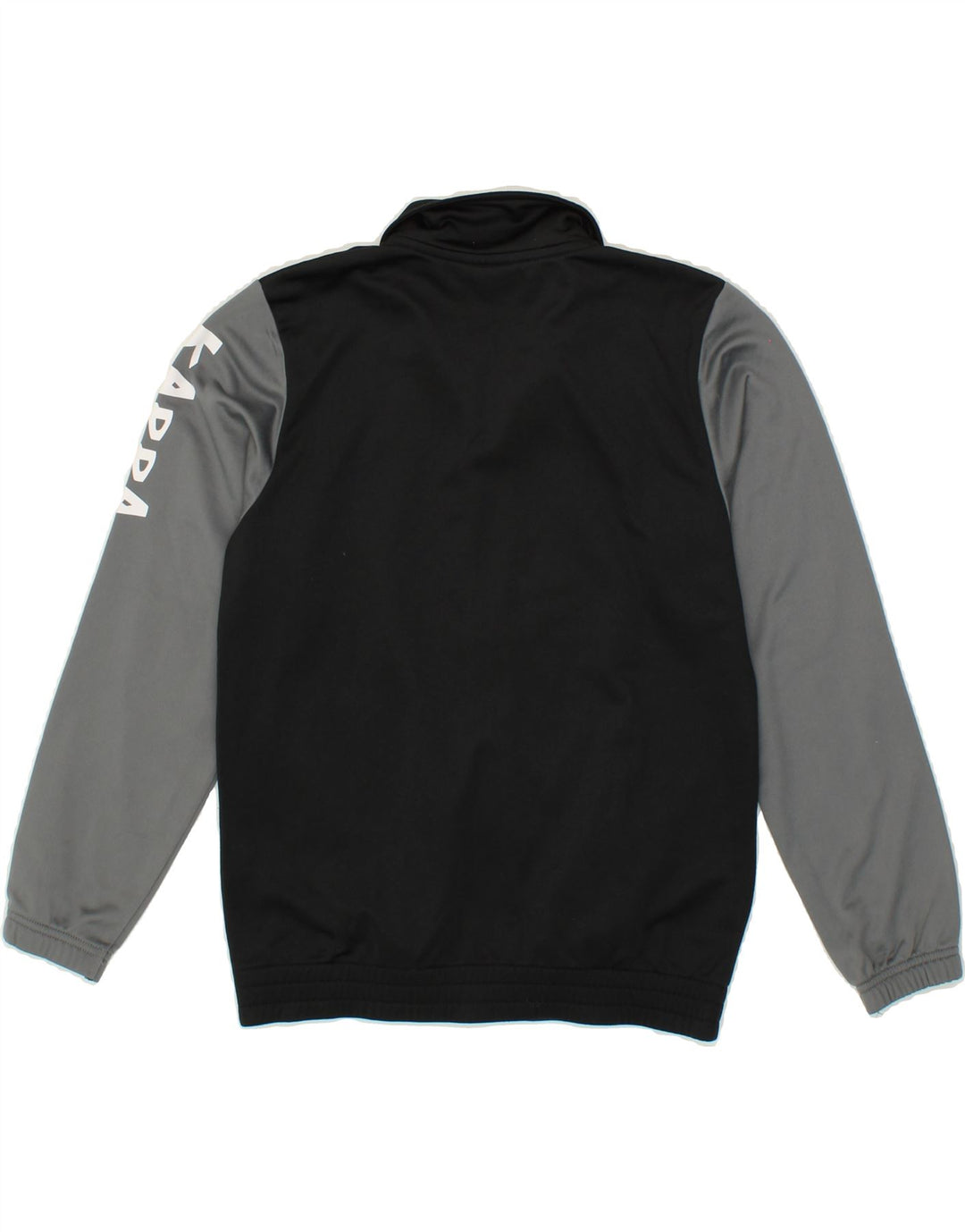 KAPPA Boys Graphic Tracksuit Top Jacket 9-10 Years Black Colourblock Vintage Kappa and Second-Hand Kappa from Messina Hembry 