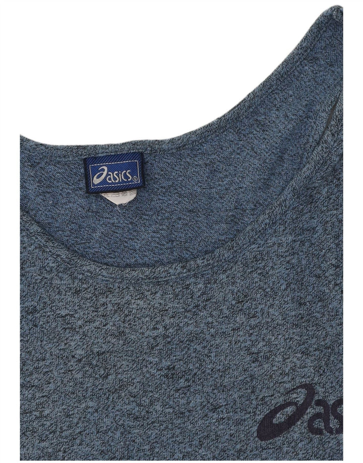 ASICS Γυναικείο γραφικό γιλέκο UK 14 Μεγάλο βαμβακερό μπλε φλύκταινα