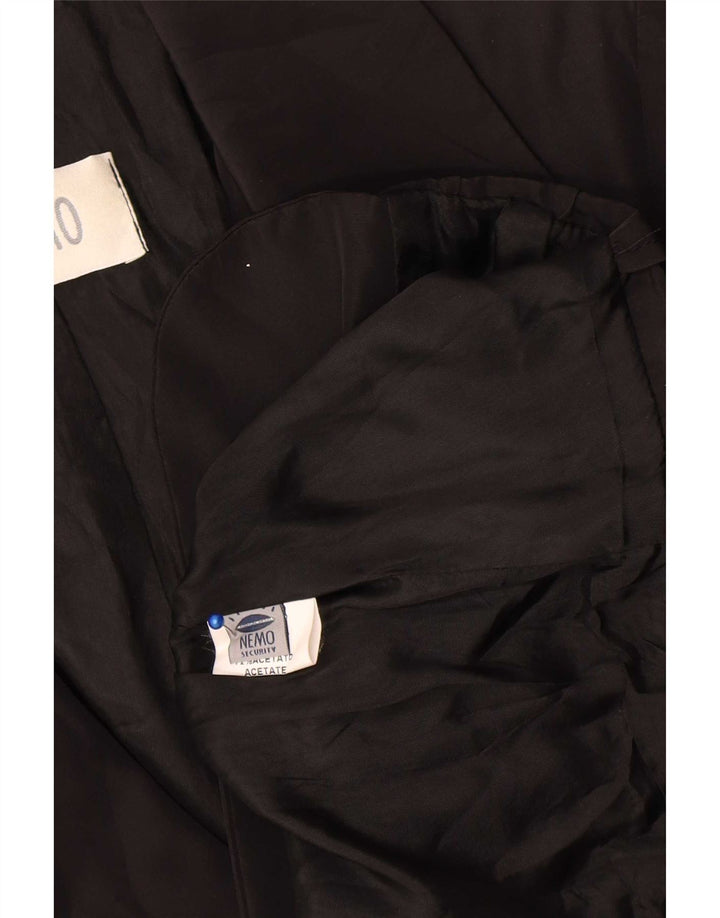 Vintage γυναικείο σακάκι σακάκι με 1 κουμπί Crop IT 42 Medium Black Acetate