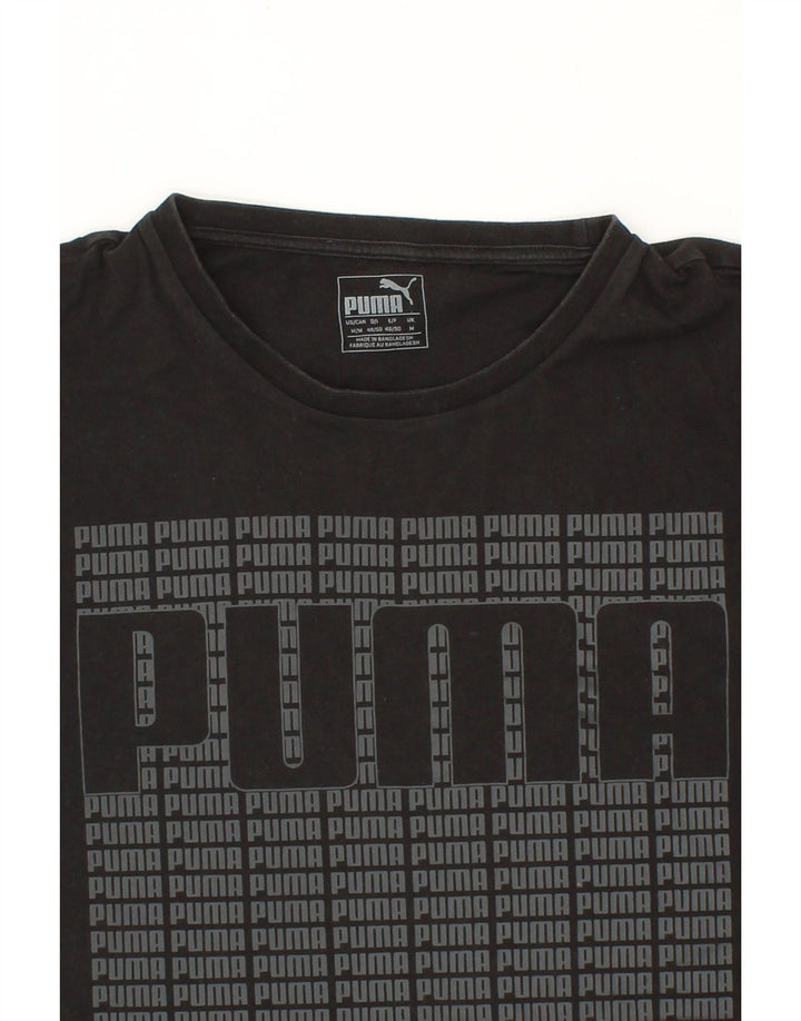 PUMA Mens Graphic T-Shirt Top Medium Black Cotton Vintage Puma and Second-Hand Puma from Messina Hembry 