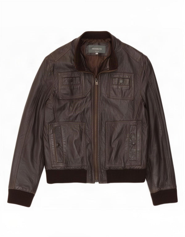 Vintage Ανδρικό Bomber Δερμάτινο Μπουφάν IT 48 Μεσαίο Καφέ