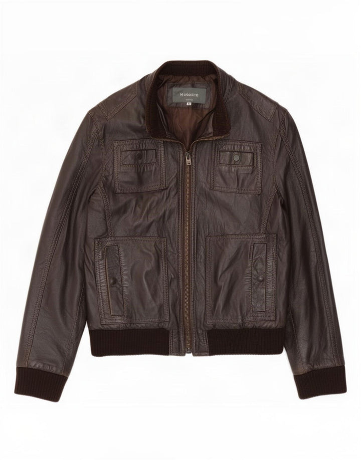 Vintage Ανδρικό Bomber Δερμάτινο Μπουφάν IT 48 Μεσαίο Καφέ