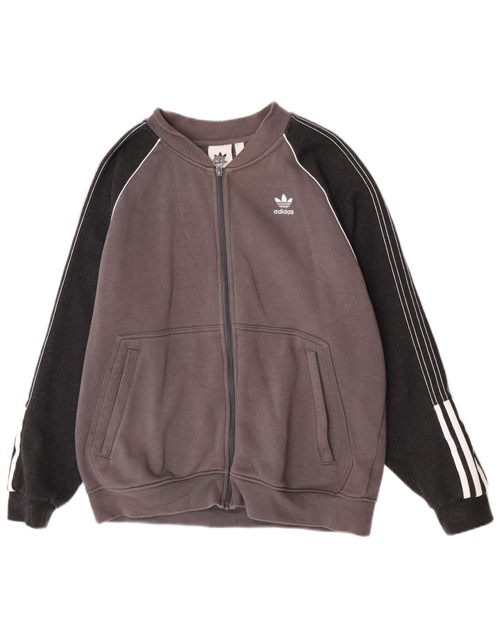 Ανδρική φόρμα Adidas Top Jacket Μεγάλο γκρι χρώμα, βαμβακερό