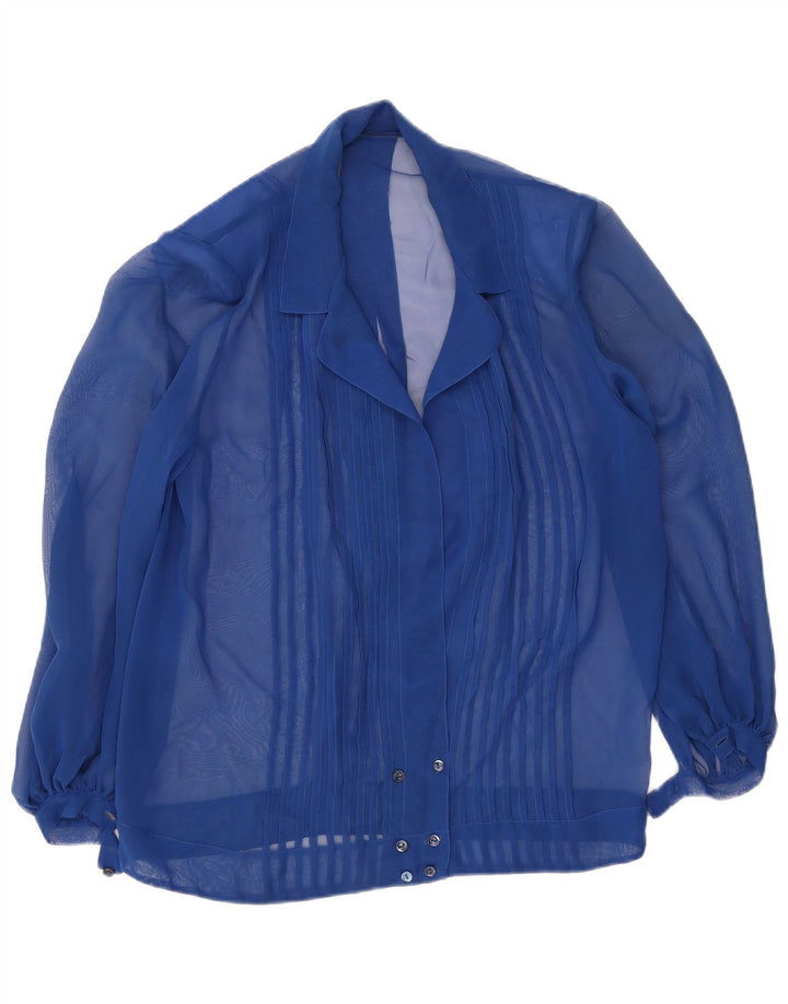 Vintage γυναικείο πουκάμισο μπλούζα UK 18 XL μπλε