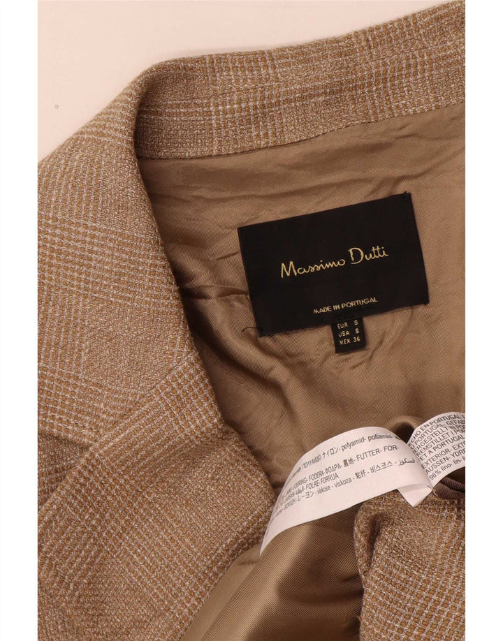Massimo Dutti Ανδρικό παλτό 3/4 με διπλό στήθος UK 36 Small Brown Check