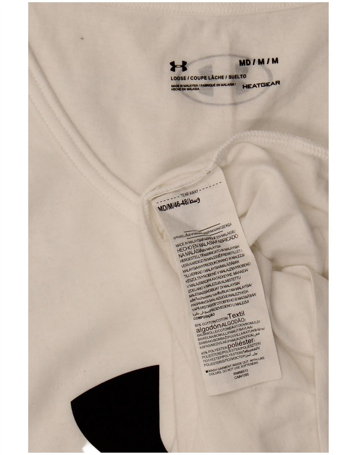 Γραφικό γιλέκο Under Armour Ανδρικό Heat Gear Μπλουζάκι Μεσαίο λευκό βαμβακερό