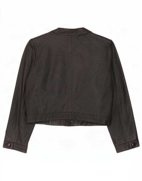 Vintage Γυναικείο Oversized Δερμάτινο Μπουφάν Bolero IT 40 Small Black