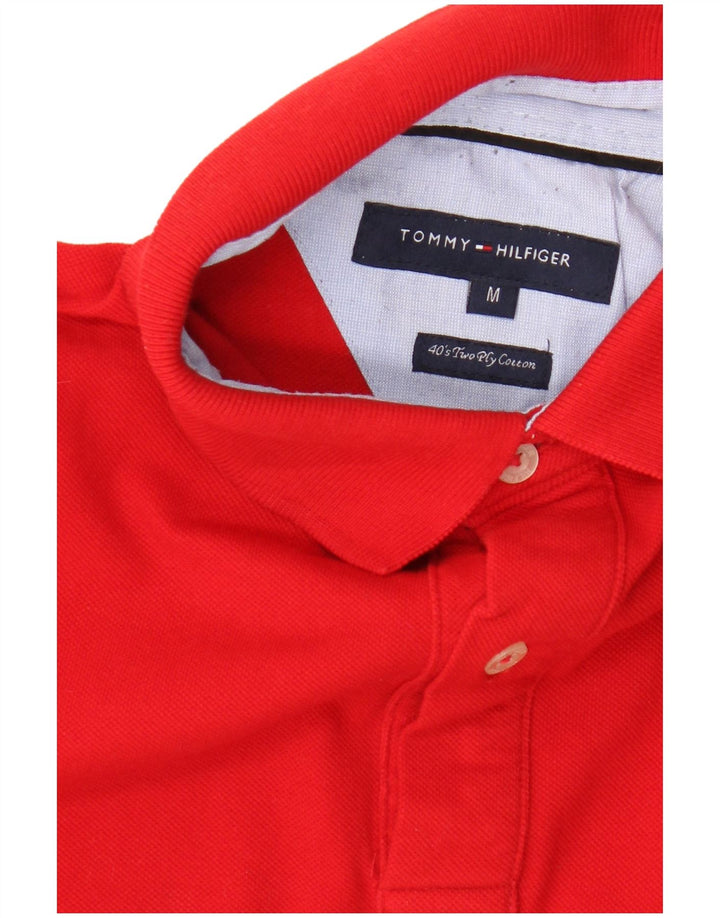 Ανδρικό μπλουζάκι πόλο Tommy Hilfiger, μεσαίο κόκκινο βαμβακερό