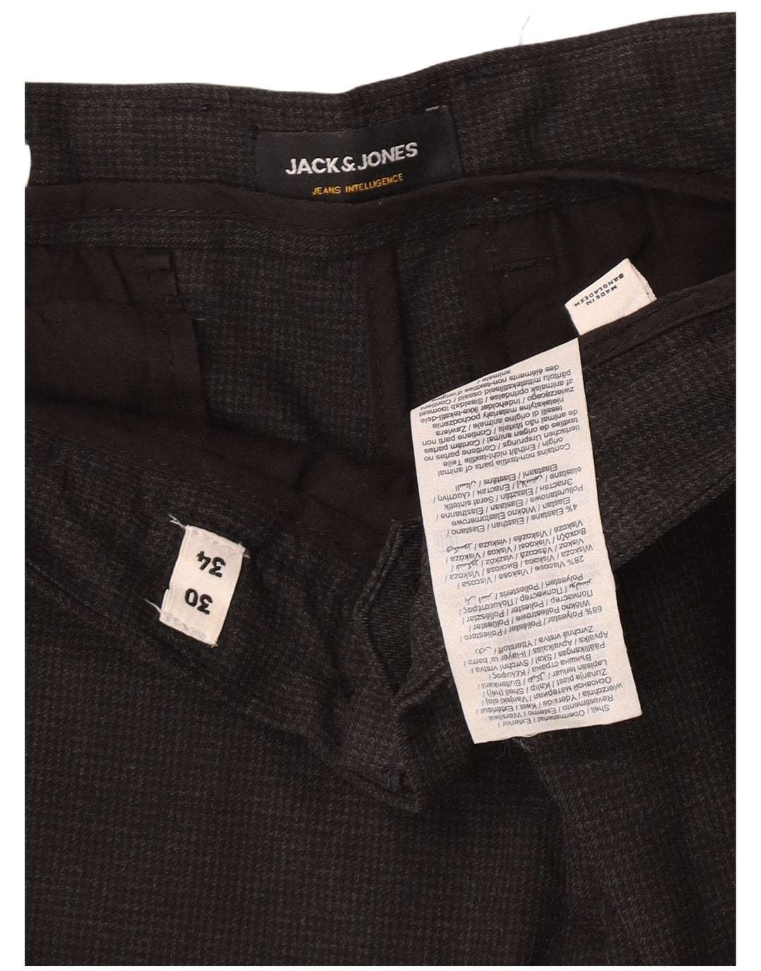 Ανδρικό παντελόνι Jack & Jones Slim Suit W30 L32 Grey Houndstooth Πολυεστέρας