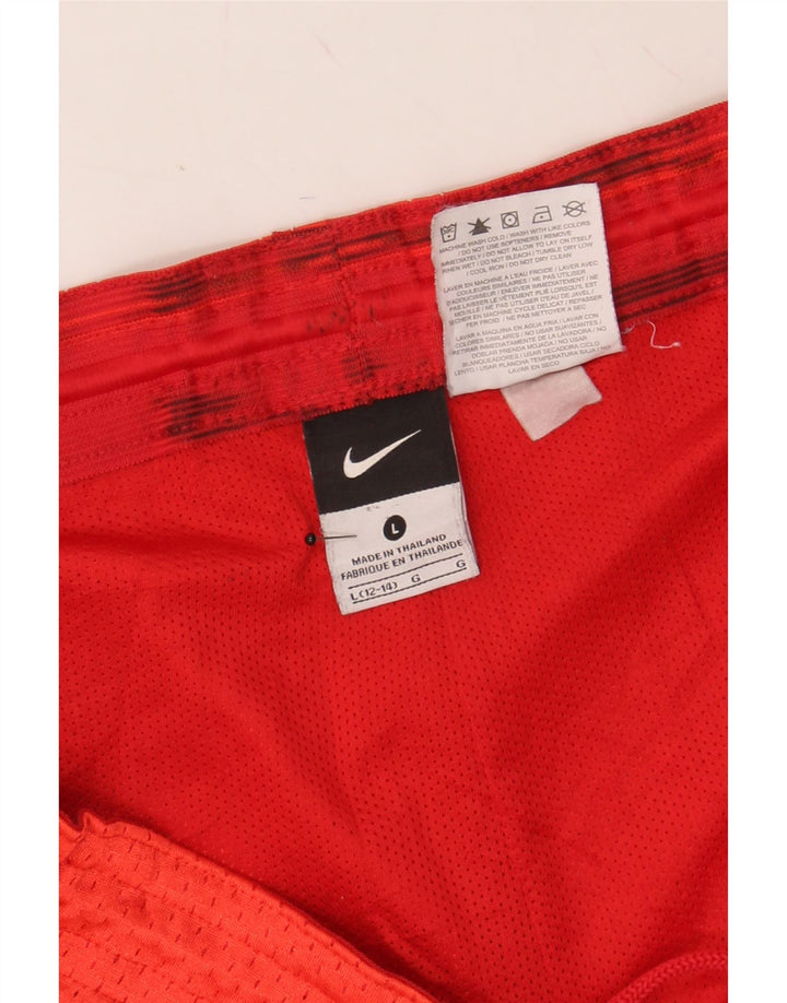 NIKE Womens Sport Shorts US 12/14 Large  Red Polyester Vintage Nike and Second-Hand Nike from Messina Hembry 