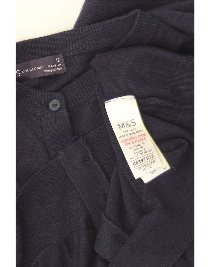 Marks & Spencer Γυναικεία ζακέτα πουλόβερ UK 12 Medium Navy Blue Viscose