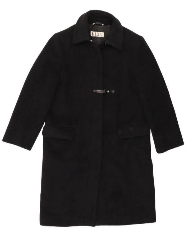 Γυναικείο παλτό Marella UK 12 Μέτριο Μαύρο Παρθένο Μαλλί