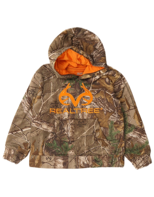 Realtree Boys Graphic Hoodie Jumper 6-7 Years Small Khaki Camouflage
