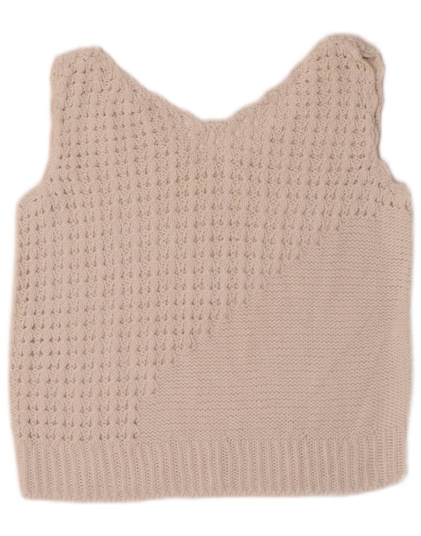Vintage γυναικείο Crop Vest Tank Top UK 10 Small White