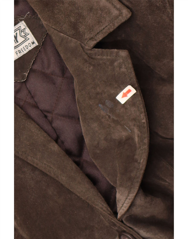 ENJOY Γυναικείο Suede Blazer Jacket UK 14 Medium Grey Leather