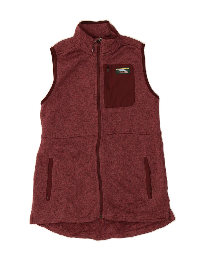 L.L.BEAN Womens Sleeveless Tracksuit Top Jacket UK 6 XS Maroon Polyester Vintage L.L.Bean and Second-Hand L.L.Bean from Messina Hembry 