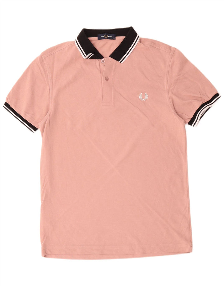 Fred Perry Ανδρικό πουκάμισο ράγκμπι πόλο μεσαίου ροζ βαμβακερό