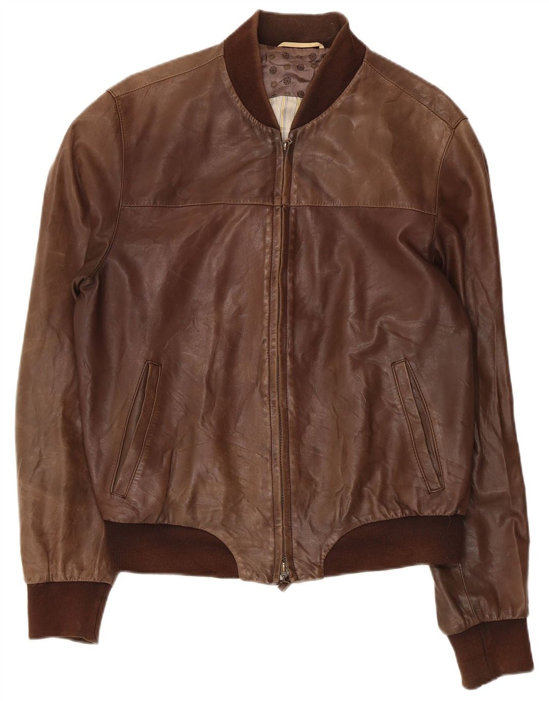 GALLOTTI Ανδρικό Bomber Δερμάτινο Μπουφάν IT 50 Large Brown Δερμάτινο