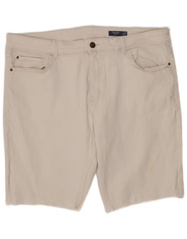 MARKS & SPENCER Womens The Lily Slim Fit Denim Shorts UK 20 2XL W40 White
