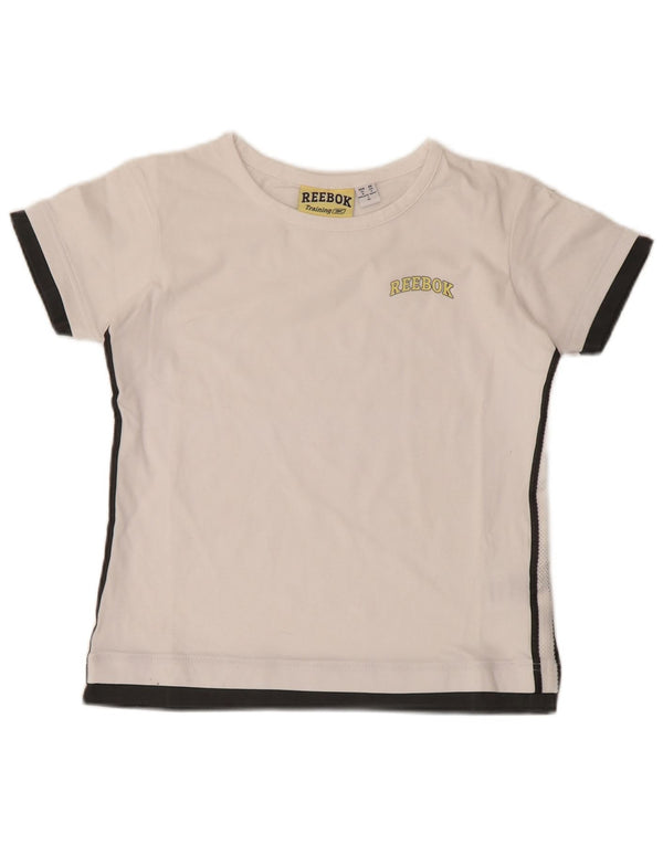 Reebok Boys Training T-Shirt Top 13-14 Years XL White Colourblock Cotton