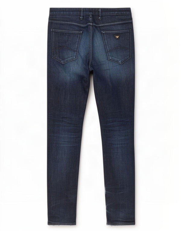 Armani Mens Slim Jeans W38 L34 Navy Blue Cotton