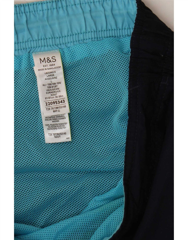 Ανδρικό σορτς κολύμβησης Marks & Spencer Μεγάλο Navy Blue Polyester