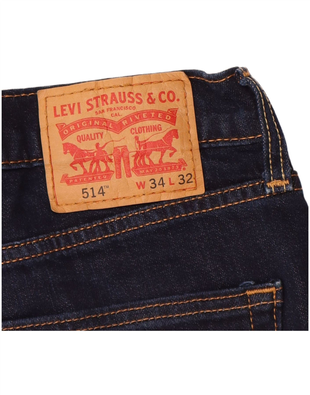LEVI'S Ανδρικό τζιν 514 ίσιο W34 L32 Navy Blue Cotton