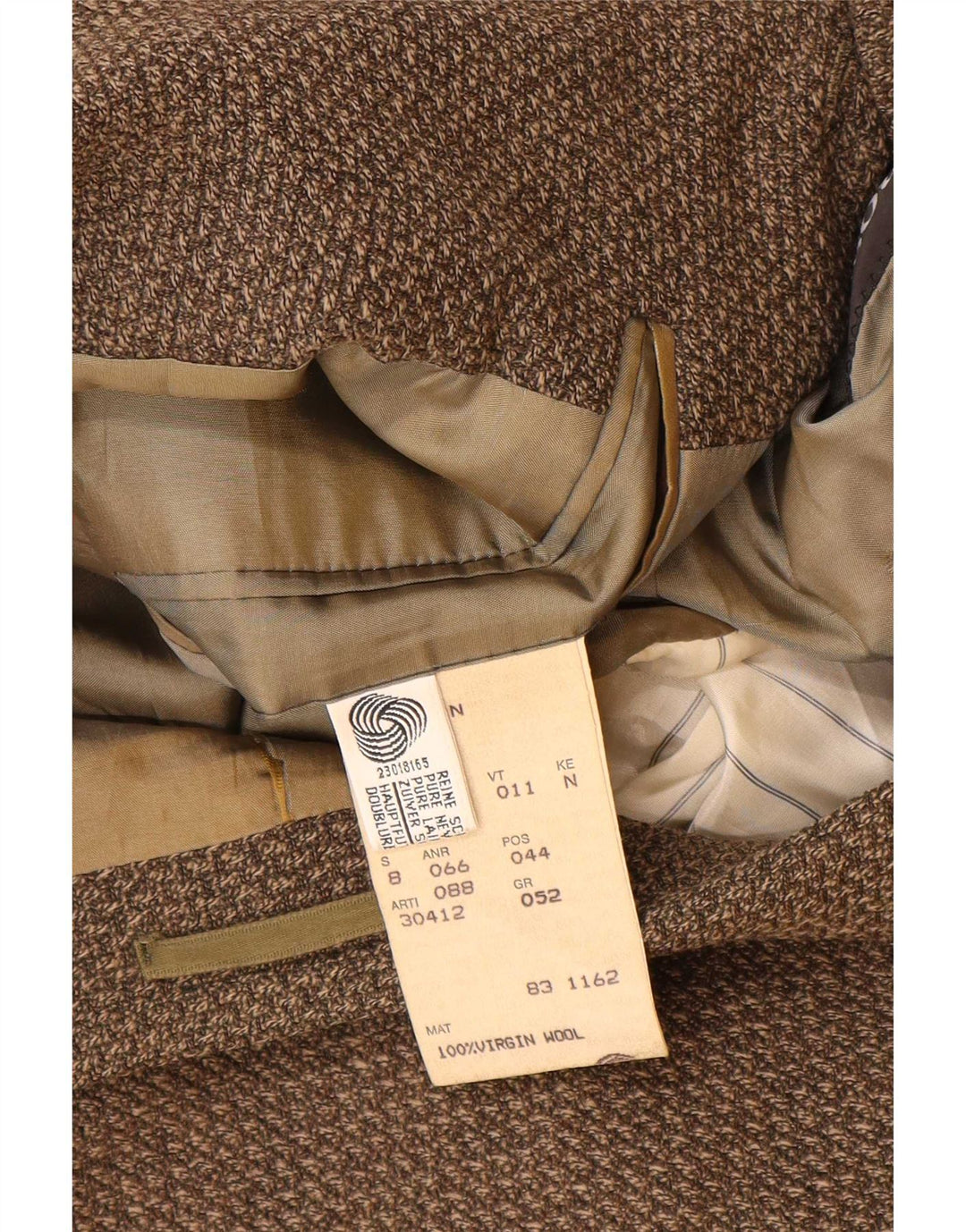Ανδρικό σακάκι σακάκι 3 κουμπιών Hugo Boss EU 52 XL Καφέ παρθένο μαλλί