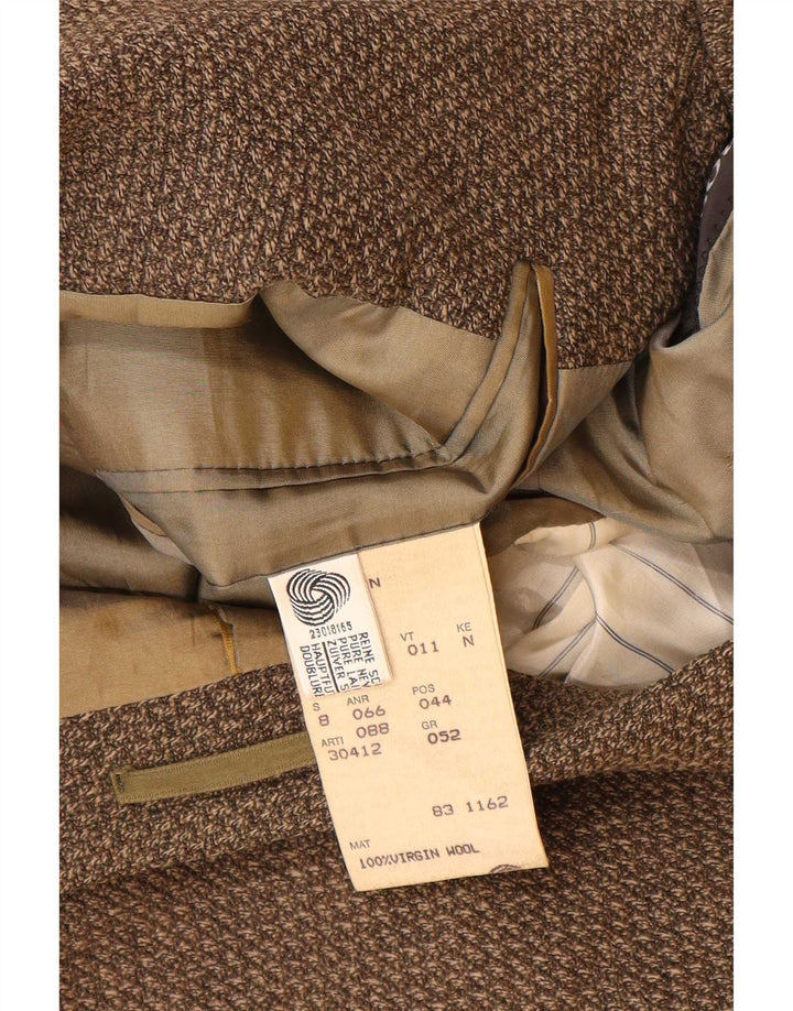 Ανδρικό σακάκι σακάκι 3 κουμπιών Hugo Boss EU 52 XL Καφέ παρθένο μαλλί