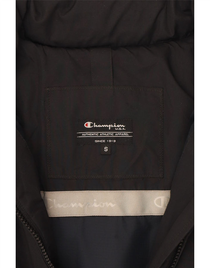 CHAMPION Womens Oversized Hooded Padded Jacket UK 10 Small Black Polyester Vintage Champion and Second-Hand Champion from Messina Hembry 
